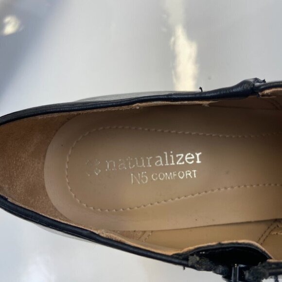 NEW! Naturalizer Leather Heeled Ankle Booties 3-Inch Heel Zip Closure Black 8M - Picture 10 of 13